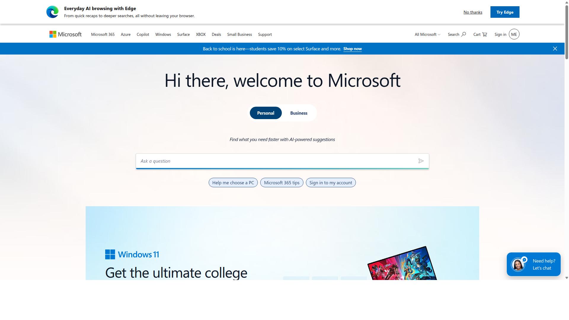 Microsoft SharePoint website